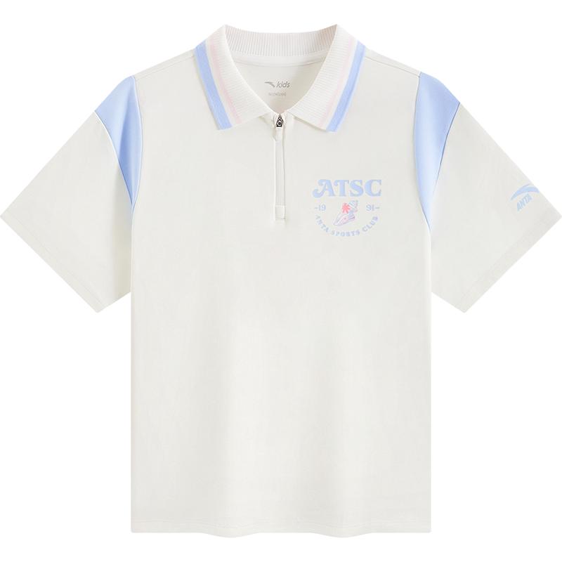 安踏儿童女大童短袖POLO衫