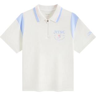 安踏儿童女童短袖POLO衫2026年秋季新款亲肤透气小女孩运动T恤