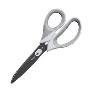 得力剪刀特氟龙工艺抗粘易清理不锈钢剪子舒适包胶手柄剪刀便捷开箱快递刀剪切顺畅安全剪刀办公用品