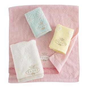 出日本TOCCA皇冠纯棉柔软吸水大小方巾毛巾毛绒毛圈纱布雏菊烟花