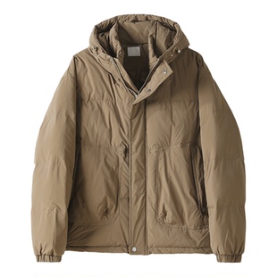 LUUD 可调节松紧领口连帽棉袄男士冬季加厚保暖御寒百搭外套棉服