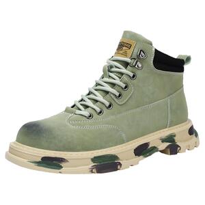 马丁靴男款2024新款冬季加绒棉鞋高帮工装靴休闲男士增高英伦皮鞋