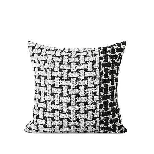 澜品 CocoCushion简约艺术黑白纯粹抱枕几何沙发客厅皮革靠垫枕套