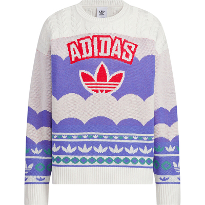 Adidas/阿迪达斯正品三叶草男女款宽松圆领套头毛衣JL8366