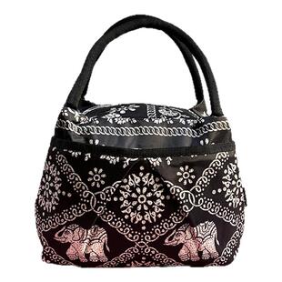 女士大容量防水多拉链手提包妈咪包小布包学生带饭手拎化妆洗漱包