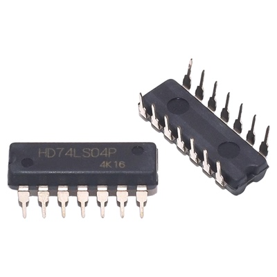 栅极和逆变器 HD74LS04P 六路反向器 直插DIP14 IC 芯片原装进口