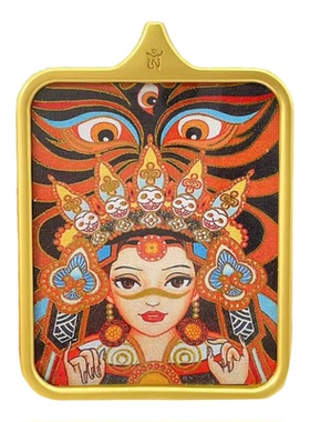 前世今生手绘唐卡吊坠男女佛像