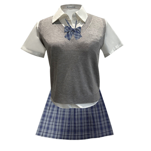 北璃酱日系jk制服套装正版原创套头马甲背心三件套学生学院风裙子