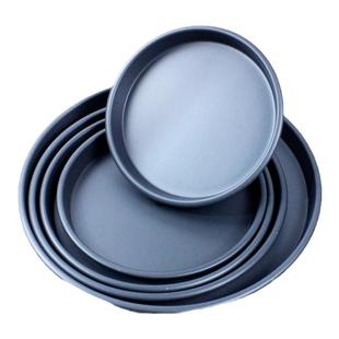 加厚披萨盘商用烤箱专用家用硬膜不粘浅中深7 8 9 10 12寸pizza盘