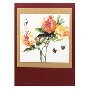 国画手绘贺卡老人生日福寿礼品
