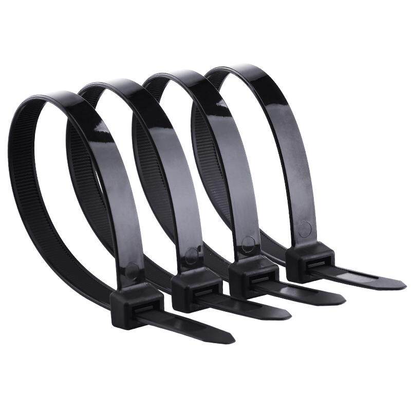 扎带8*500国标塑料封条捆扎带黑白尼龙扎带足数7.6MM宽卡扣大号