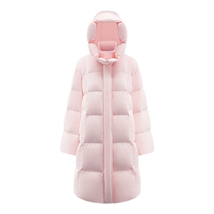 艾莱依泡芙羽绒服女2025秋冬新款糖果捏褶帽檐时尚多巴胺连帽外套