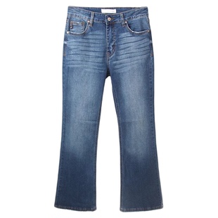 2025秋季新款微喇叭牛仔裤女 外单大码弹力显瘦高挑简约品质女裤