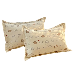 全棉枕头套一对装2025新款纯棉48*74cm枕头套家用简约卡通枕芯套