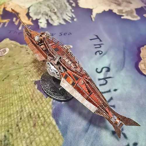 钢模像全金属不锈钢DIY拼装立体3D免彩色胶拼图模型鹦鹉螺号