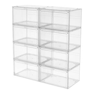 透明鞋盒鞋子收纳盒防氧化收藏鞋柜磁吸侧开门亚克力网红展示鞋墙