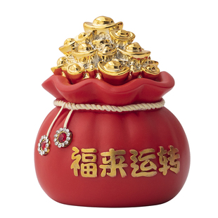 招财福袋聚宝盆摆件寓意好运乔迁新居礼品店铺开业新年生日礼物