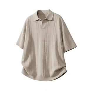 WASSUP美式老钱风男士polo衫针织短袖夏季薄款轻熟穿搭翻领t恤衫