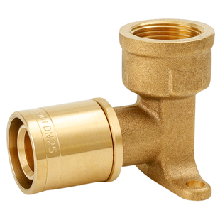 滑紧式带座弯头6分内丝全铜加厚铝塑管件自来水管地暖管滑套接头