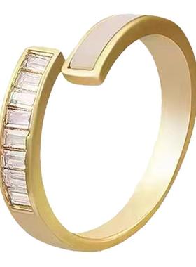 D色莫桑石双拼食指指环