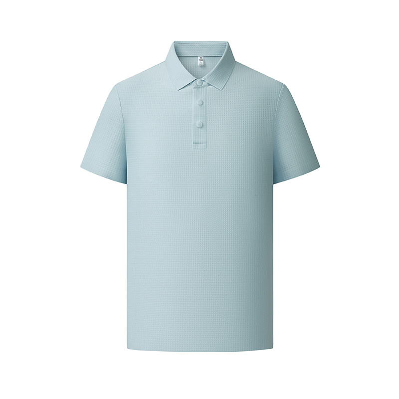 凉感+高弹】雪中飞男士polo衫短袖翻领格子冰丝体恤中年爸爸装T恤