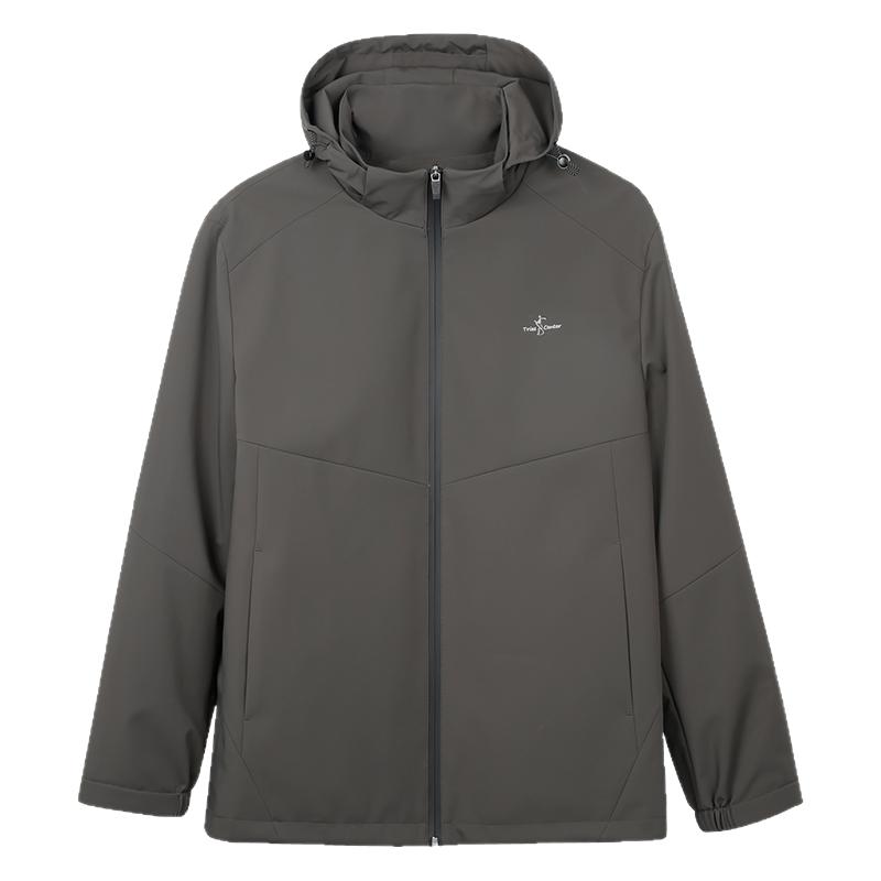才子男装可拆卸连帽夹克男2026春季新款修身商务休闲品牌短款外套