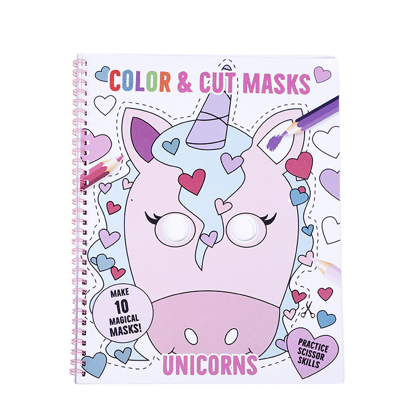 英文原版 Color Cut Masks: Unicorns 彩色和切割面具:独角兽 儿童颜色形状认知入门激发孩子的创造力培养孩子的想象力