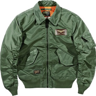 VIP翻领飞行员夹克男士美式复古宽松棒球服春秋大码工装外套潮牌