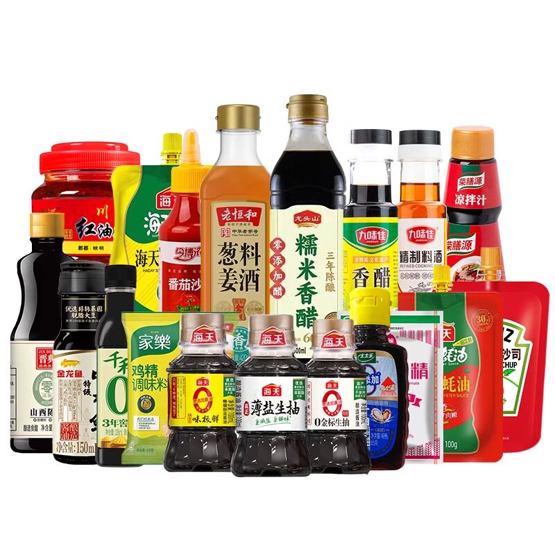 海天小瓶宿舍蚝油盐酱油醋厨房全套味精鸡精料酒大全炒菜调味品