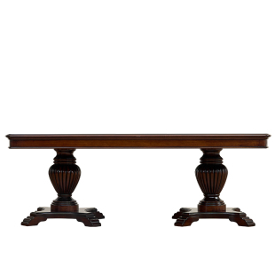 美式复古轻奢全实木胡桃木餐桌家用2025新款中古风长方形桌子椅子