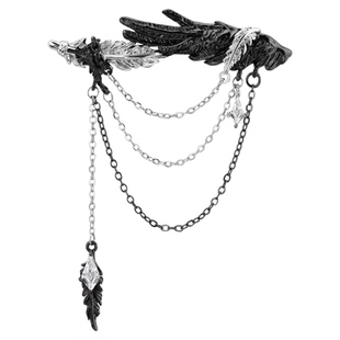 白鸽乌鸦相爱的戏码 原创小众羽毛胸针高级暗黑西装配饰穿搭配件