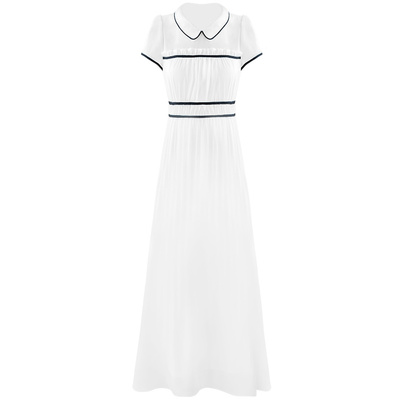 职业衬衫连衣裙小清新夏雪纺长裙