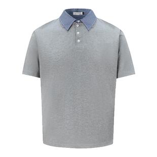 98SQUID 美式撞色拼接假两件Polo衫短袖男女cleanfit短款百搭半袖