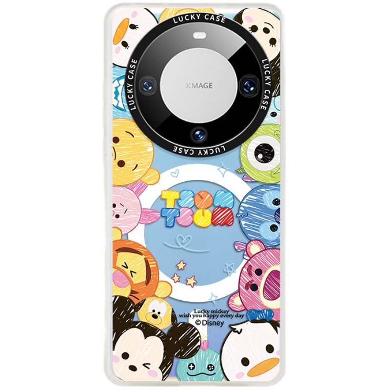 米奇团子圈适用华为Mate80promax手机壳mate60磁吸支架p60保护套mt70女款p80全包防摔网红Pura70por+新款高级