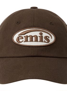 emis帽子女同色系徽章棒球帽男可乐标浅紫粉色鸭舌帽软顶高级感