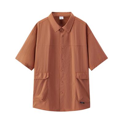 森马防晒化纤户外工装短袖衬衫男