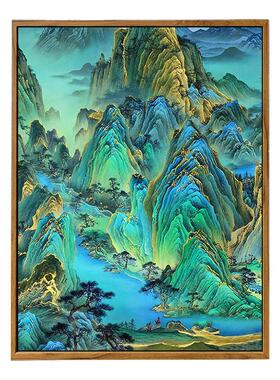 中国风千里江山图风景数字油画