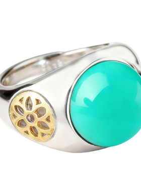 S925银戒指空托镶嵌琥珀戒托