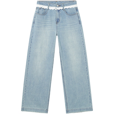 热风2026年春季新款女阔腿牛仔裤