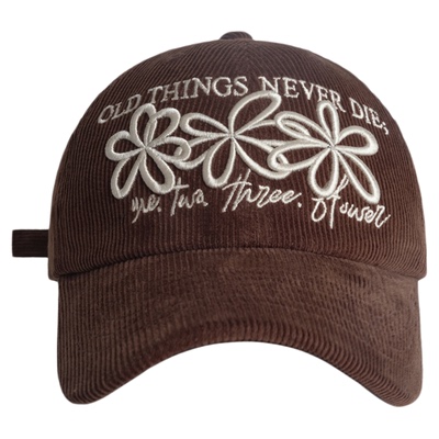 韩版花朵刺绣大头围棒球帽