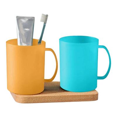 茶花塑料杯口杯磨砂儿童洗漱杯
