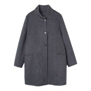 MENGJIAN骆驼绒一手长外套女2025冬季新款驼色极简气质毛呢大衣