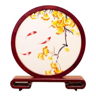 苏绣双面绣摆台手工刺绣摆件桌面小摆件新中式古典台屏中国风礼品