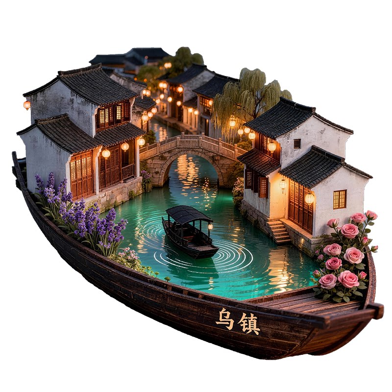 嘉兴乌镇西塘3D浮雕冰箱贴