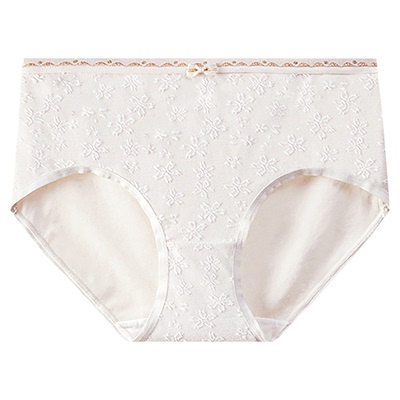 秘语女士内裤梵花理无痕包臀抗菌印花中腰少女泡泡棉平角裤62095