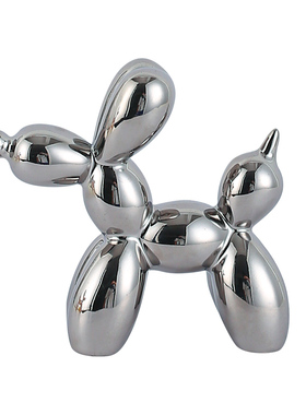 北欧风电镀陶瓷小气球狗客厅电视柜摆设壁龛儿童房装饰品桌面摆件