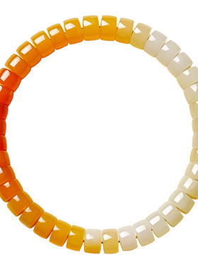 宫里上新渐财天然缅黄玉手串