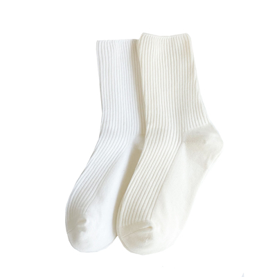 男女士春秋季简约风堆堆中筒袜