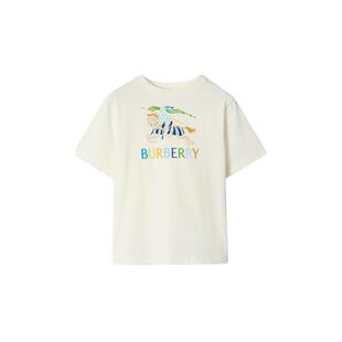 【礼物】BURBERRY男童多色马术骑士徽标棉质 T恤衫81175861