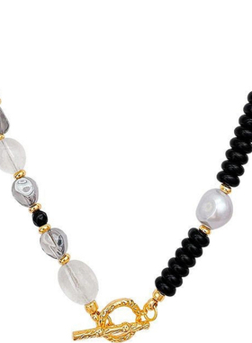 新中式天然石串珠巴洛克珍珠项链